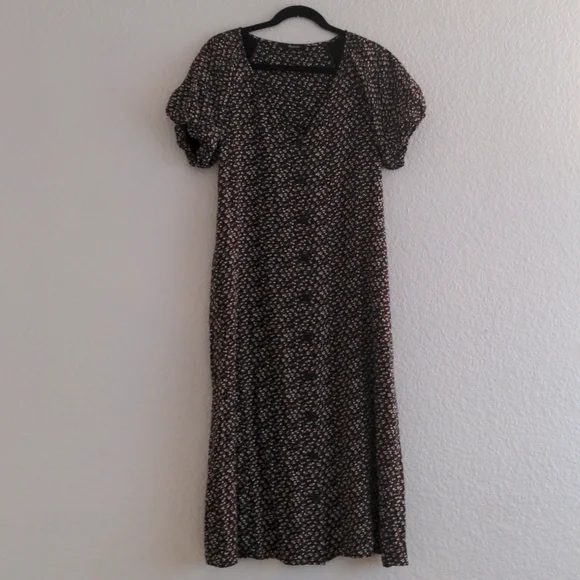 Madewell Bubble-Sleeve Button-Front Midi Dress in Adorable Ditsy / SMALL (OBO) - Picture 7 of 12
